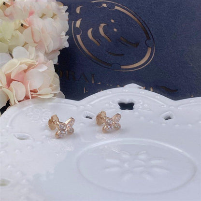 [AM]JEUX DE ROSE GOLD DIAMOND EARRINGS