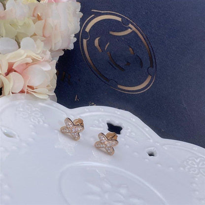 [AM]JEUX DE ROSE GOLD DIAMOND EARRINGS