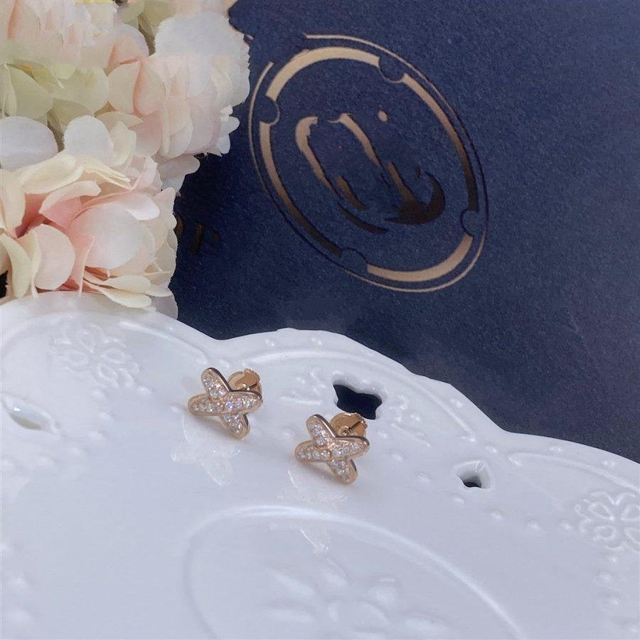 [AM]JEUX DE ROSE GOLD DIAMOND EARRINGS