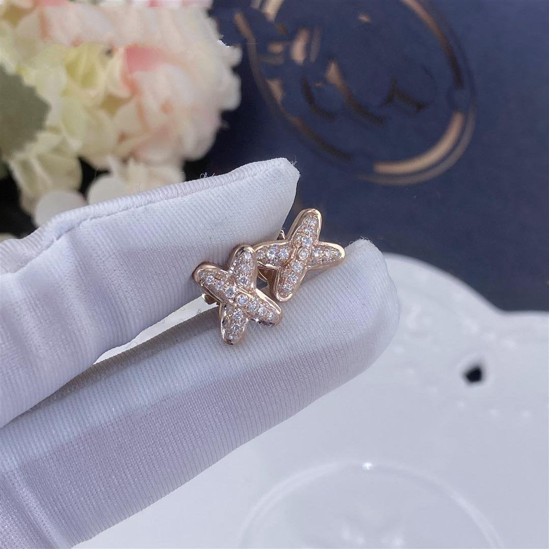 [AM]JEUX DE ROSE GOLD DIAMOND EARRINGS