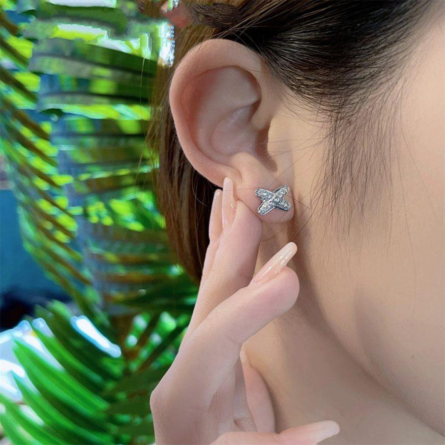 [AM]JEUX DE SILVER DIAMOND EARRINGS