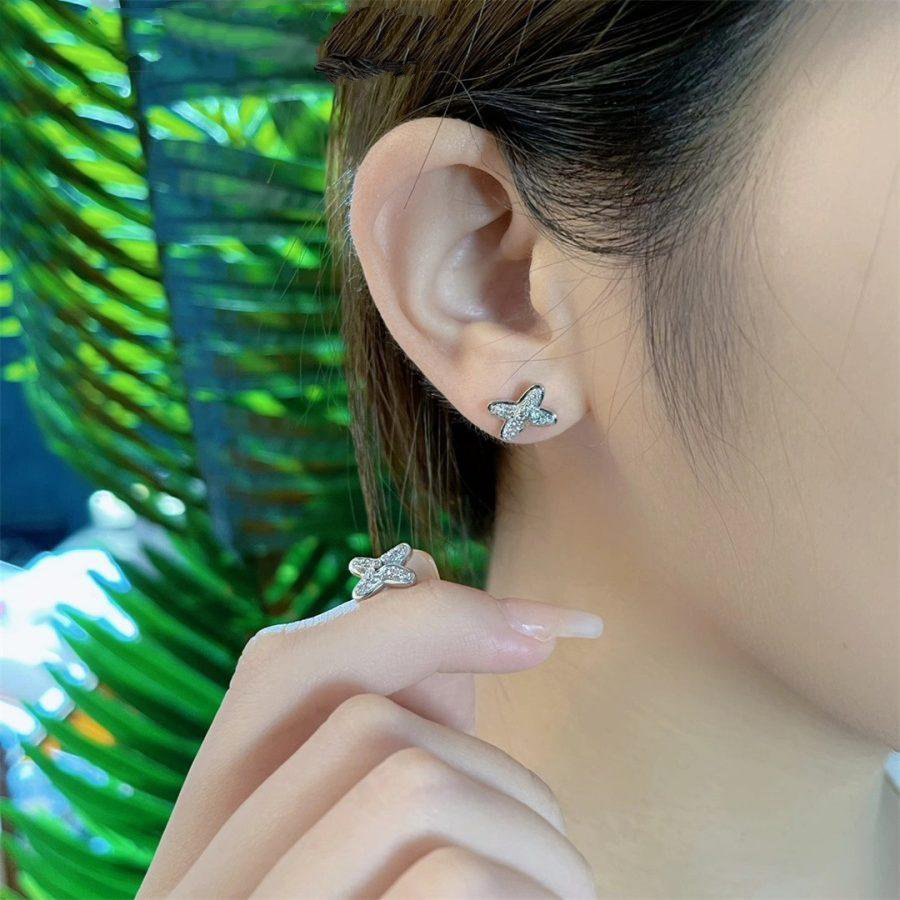 [AM]JEUX DE SILVER DIAMOND EARRINGS