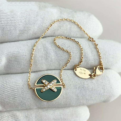 [AM]JEUX DE BRACELET MALACHITE ROSE GOLD DIAMONDS