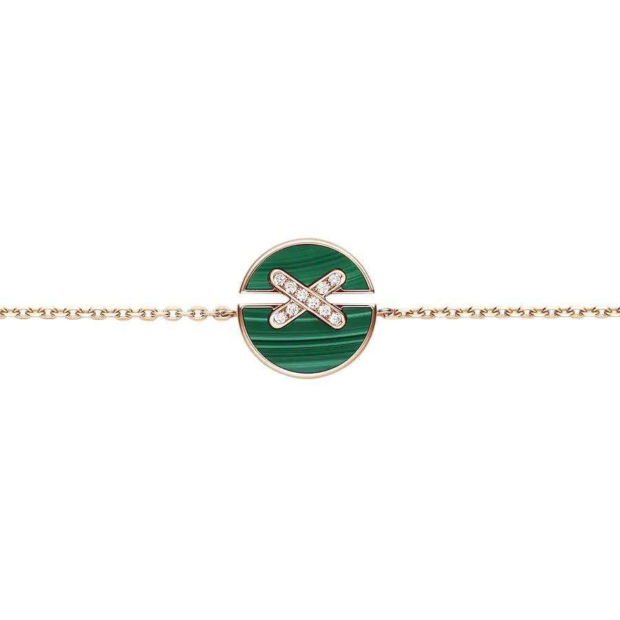 [AM]JEUX DE BRACELET MALACHITE ROSE GOLD DIAMONDS