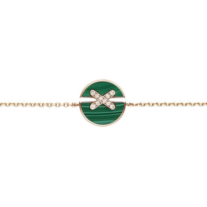 [AM]JEUX DE BRACELET MALACHITE ROSE GOLD DIAMONDS