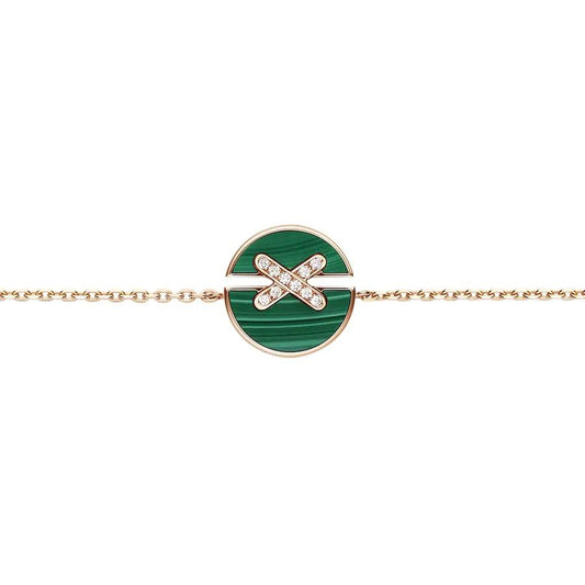[AM]JEUX DE BRACELET MALACHITE ROSE GOLD DIAMONDS