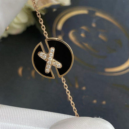[AM]JEUX DE BRACELET ONYX ROSE GOLD DIAMOND