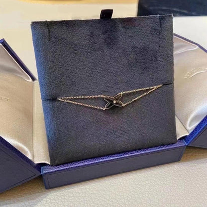 [AM]JEUX BRACELET ONYX ROSE GOLD 1 DIAMOND