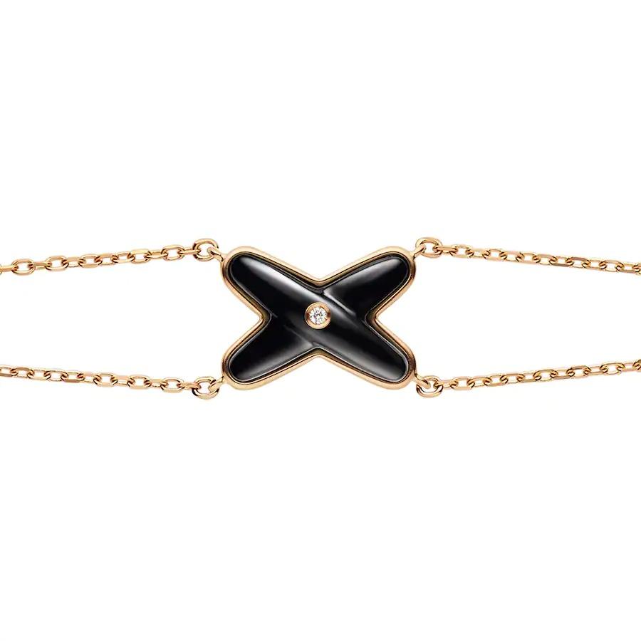 [AM]JEUX BRACELET ONYX ROSE GOLD 1 DIAMOND