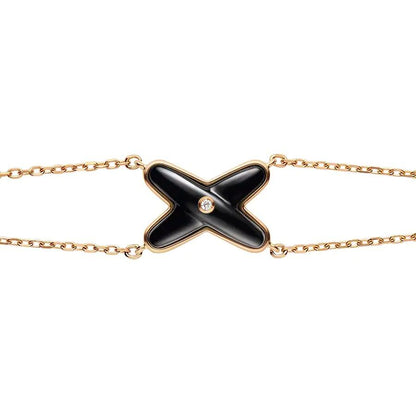 [AM]JEUX BRACELET ONYX ROSE GOLD 1 DIAMOND