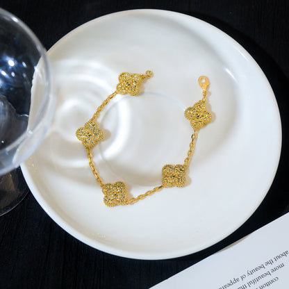 [AM]LUCKY CLOVER 5-MOTIF BRACELET - BRONZING