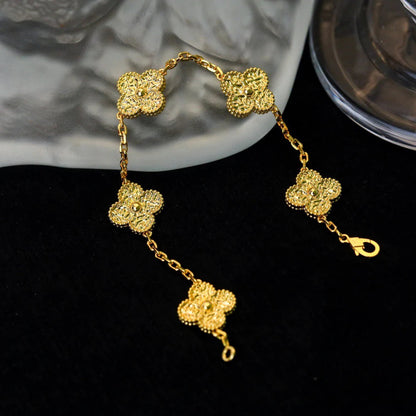 [AM]LUCKY CLOVER 5-MOTIF BRACELET - BRONZING