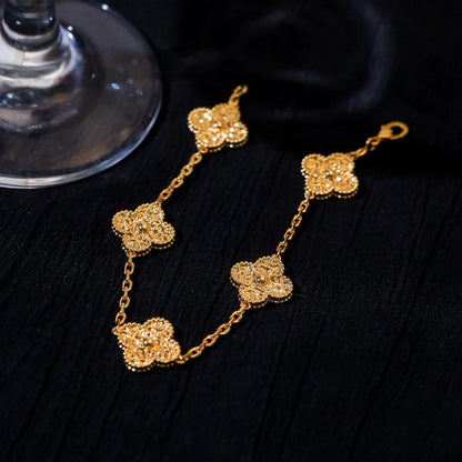 [AM]LUCKY CLOVER 5-MOTIF BRACELET - BRONZING