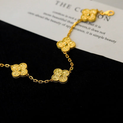 [AM]LUCKY CLOVER 5-MOTIF BRACELET - BRONZING
