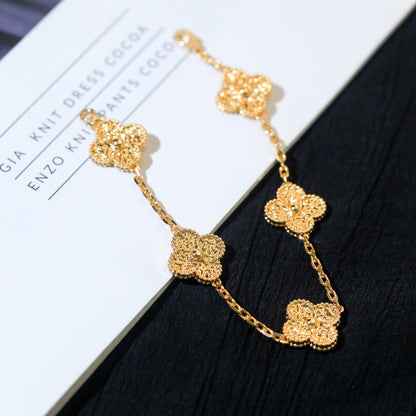 [AM]LUCKY CLOVER 5-MOTIF BRACELET - BRONZING