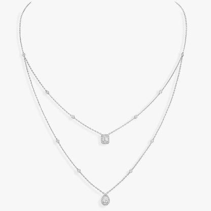 [AM]MY TWIN 2-ROW DIAMOND NECKLACE