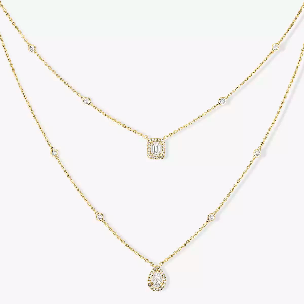 [AM]MY TWIN 2-ROW DIAMOND NECKLACE