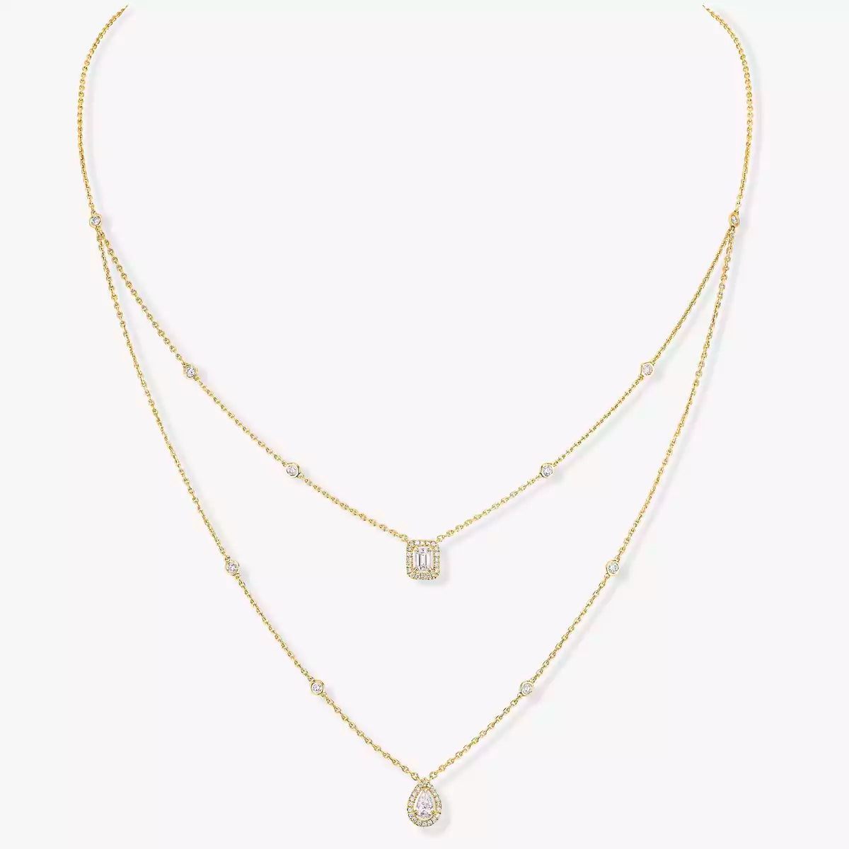 [AM]MY TWIN 2-ROW DIAMOND NECKLACE