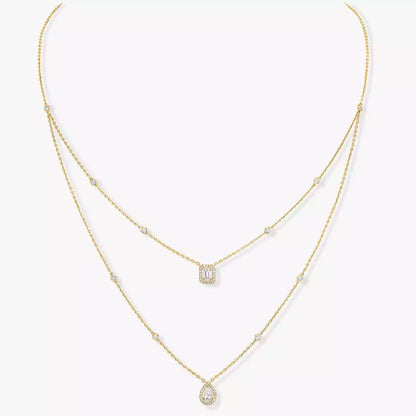 [AM]MY TWIN 2-ROW DIAMOND NECKLACE