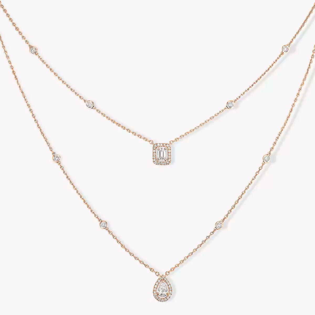 [AM]MY TWIN 2-ROW DIAMOND NECKLACE
