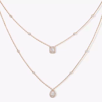 [AM]MY TWIN 2-ROW DIAMOND NECKLACE