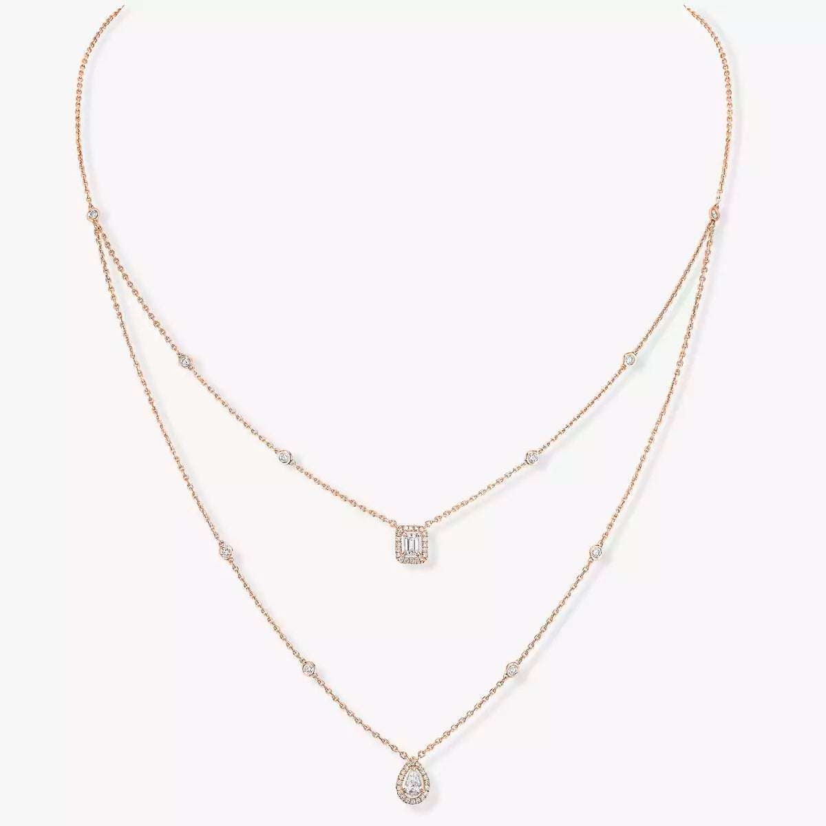 [AM]MY TWIN 2-ROW DIAMOND NECKLACE
