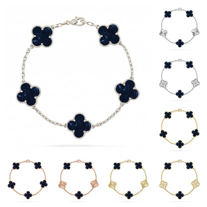 [AM]LUCKY CLOVER 5-MOTIF BRACELET - PIETERSITE COLLECTION