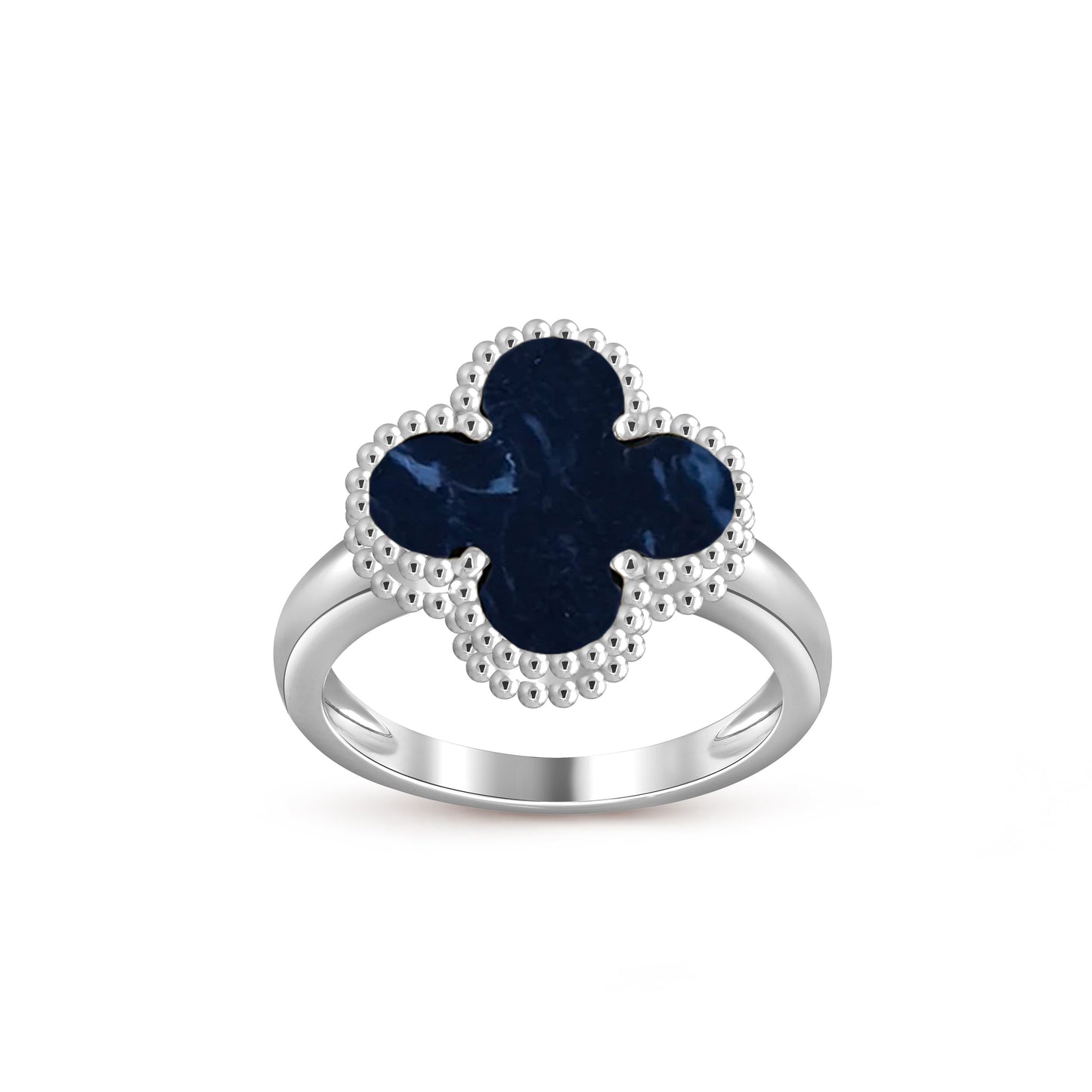 [AM]LUCKY CLOVER VINTAGE WHITE GOLD RING COLLECTION