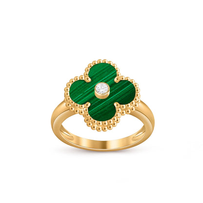 [AM]LUCKY CLOVER DIAMOND-ACCENT GOLD RING COLLECTION