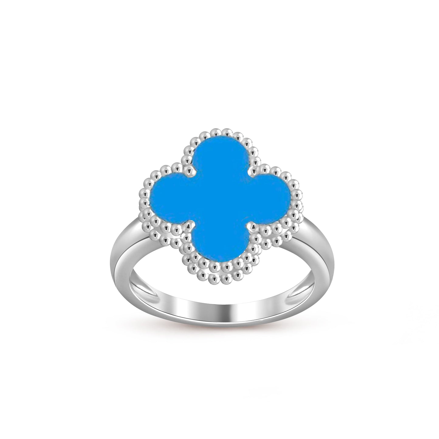 [AM]LUCKY CLOVER VINTAGE WHITE GOLD RING COLLECTION