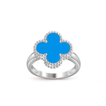 [AM]LUCKY CLOVER VINTAGE WHITE GOLD RING COLLECTION