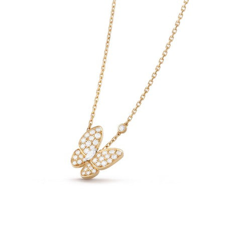 [AM]BUTTERFLY DIAMOND CHARM NECKLACE