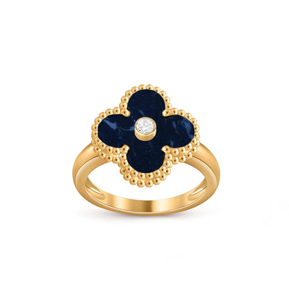[AM]LUCKY CLOVER DIAMOND-ACCENT GOLD RING COLLECTION