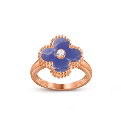 [AM]LUCKY CLOVER DIAMOND-ACCENT ROSE GOLD RING COLLECTION