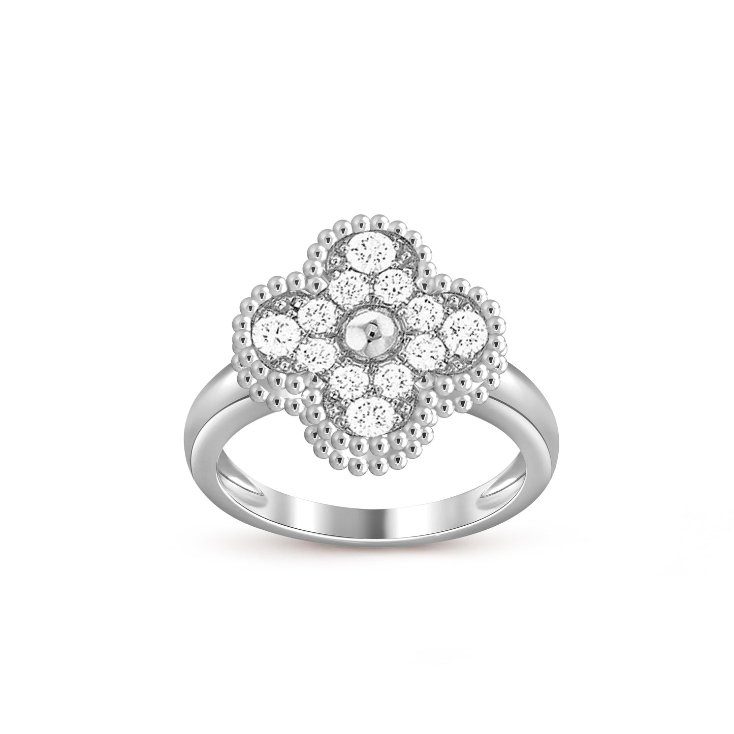 [AM]LUCKY CLOVER VINTAGE WHITE GOLD RING COLLECTION
