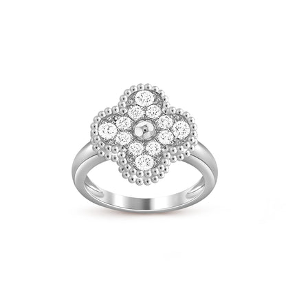 [AM]LUCKY CLOVER VINTAGE WHITE GOLD RING COLLECTION