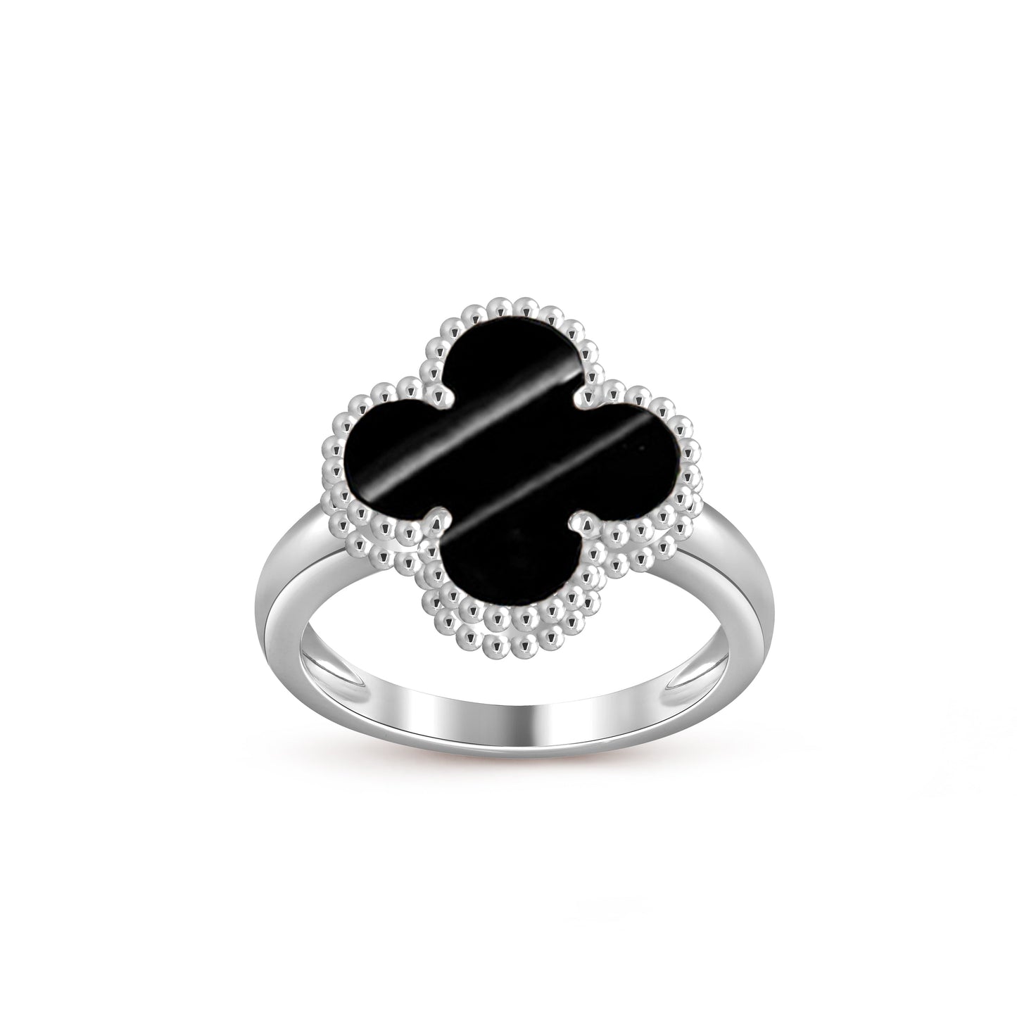[AM]LUCKY CLOVER VINTAGE WHITE GOLD RING COLLECTION