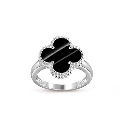 [AM]LUCKY CLOVER VINTAGE WHITE GOLD RING COLLECTION