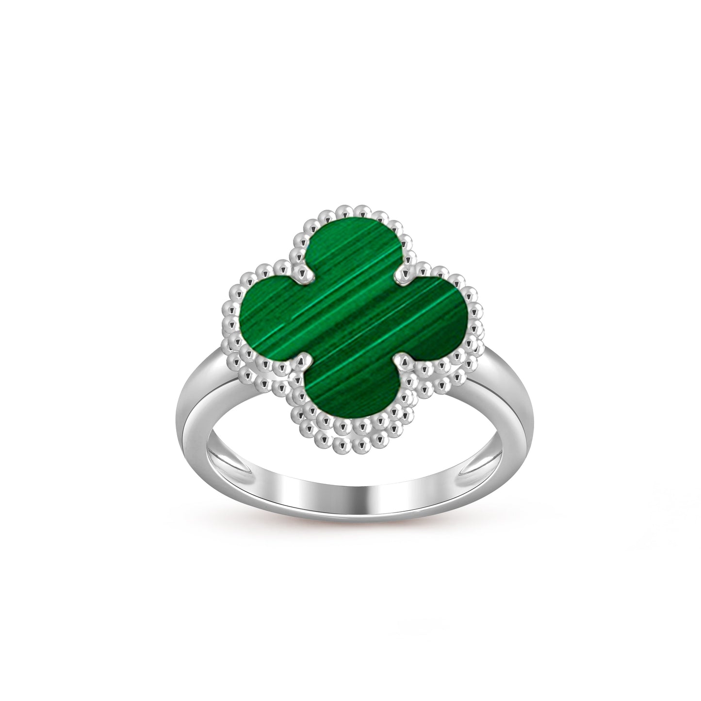[AM]LUCKY CLOVER VINTAGE WHITE GOLD RING COLLECTION