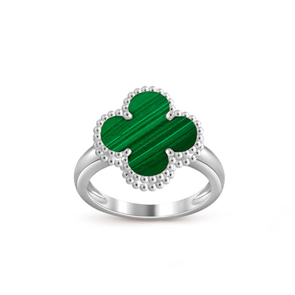 [AM]LUCKY CLOVER VINTAGE WHITE GOLD RING COLLECTION