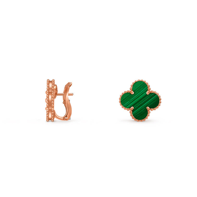 [AM]15MM CLOVER FLOWER STUD EARRINGS ROSE GOLD COLLECTION