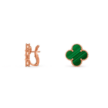 [AM]15MM CLOVER FLOWER STUD EARRINGS ROSE GOLD COLLECTION