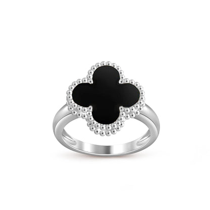 [AM]LUCKY CLOVER VINTAGE WHITE GOLD RING COLLECTION