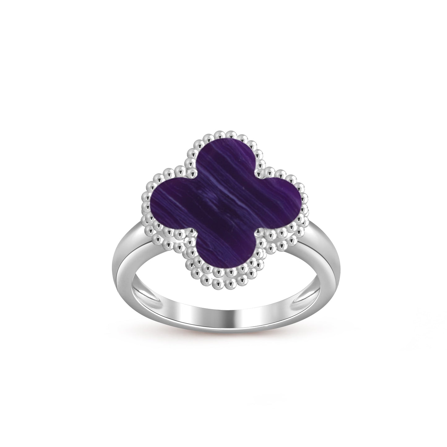 [AM]LUCKY CLOVER VINTAGE WHITE GOLD RING COLLECTION