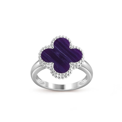 [AM]LUCKY CLOVER VINTAGE WHITE GOLD RING COLLECTION