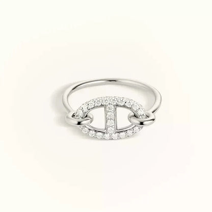 [AM]RONDE SMALL SILVER DIAMOND RING