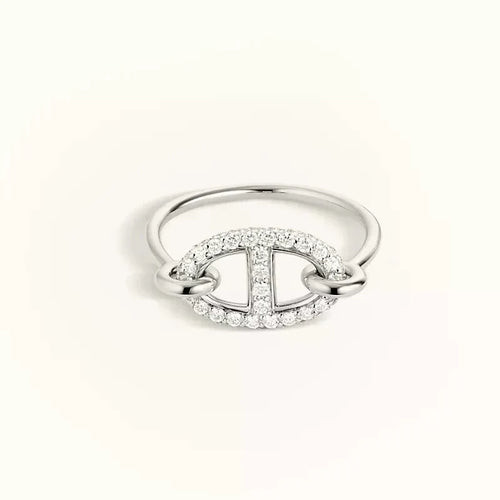 [AM]RONDE SMALL SILVER DIAMOND RING