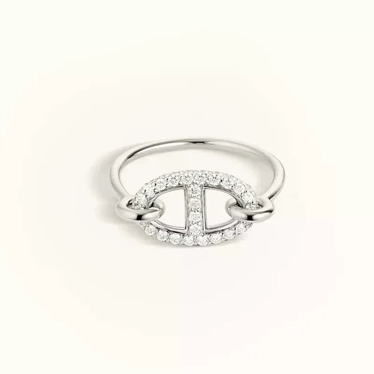 [AM]RONDE SMALL SILVER DIAMOND RING