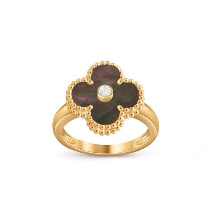 [AM]LUCKY CLOVER DIAMOND-ACCENT GOLD RING COLLECTION