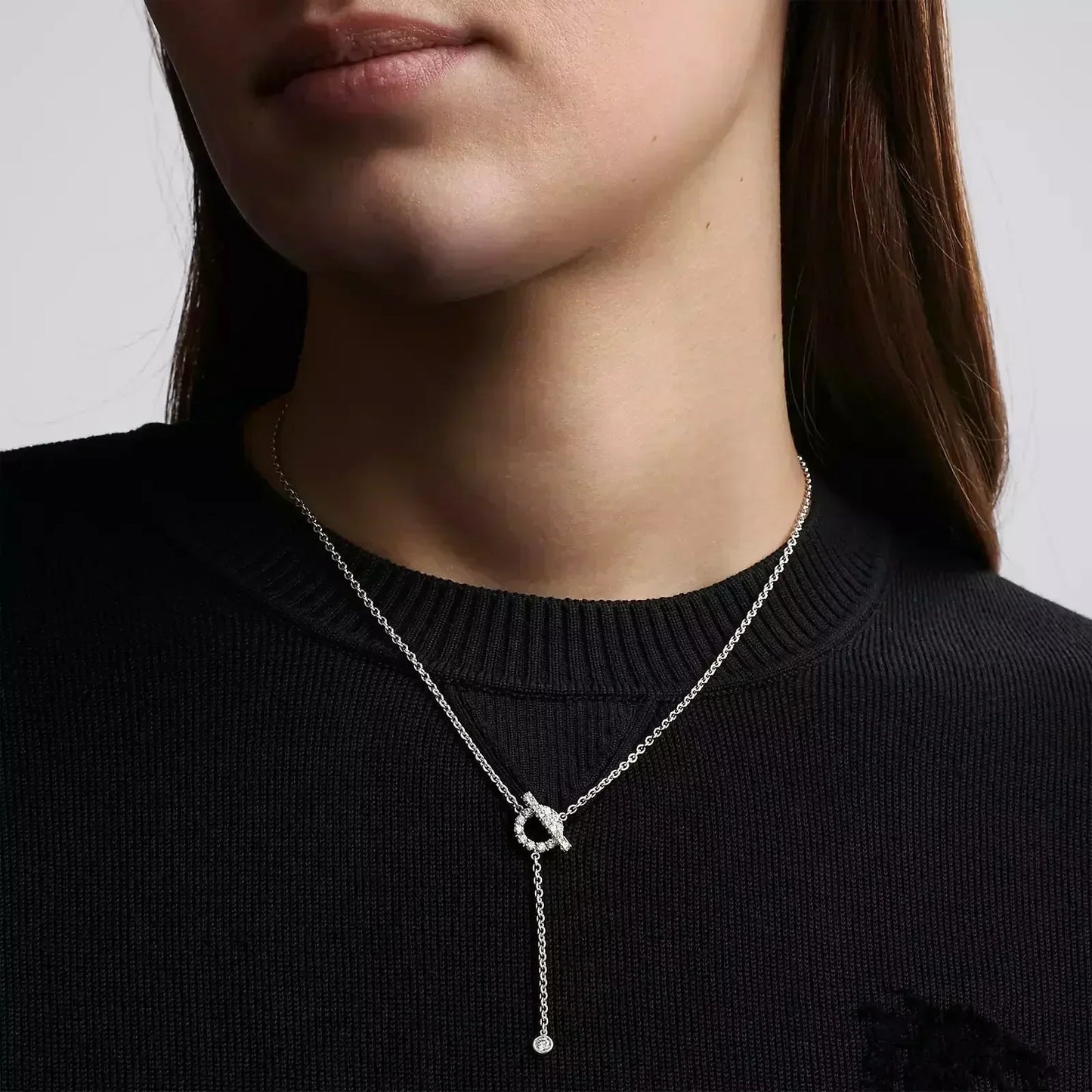 [AM]FINESSE SILVER DIAMOND NECKLACE